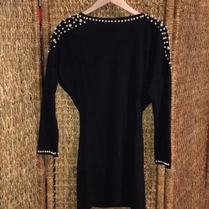Black Pearl LOW-CUT backless mini dress